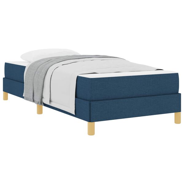 vidaXL Boxspringbett mit Matratze Blau 100 x 200 cm Stoff