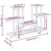 vidaXL Blumenständer mit Rollen 110x25x78 cm Massivholz Tanne
