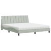 vidaXL Bett mit Matratze "Hanko" Hellgrau 180x200 cm Samt