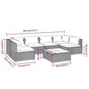 vidaXL 7-tlg. Garten-Lounge-Set mit Kissen Poly Rattan Schwarz