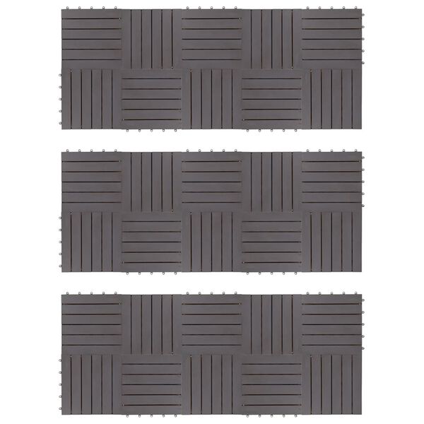 vidaXL Terrassenfliesen 30 Stk. Grau 30 x 30 cm Massivholz Akazie