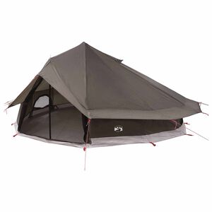 vidaXL Tipi Zelt 20 Personen Braun Grau Polyester und Stahl