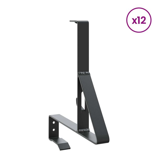 vidaXL Schneew&auml;chter Unterst&uuml;tzung 12 pcs Schwarz 29,5 x 3 x 34,5 cm