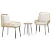 vidaXL Garten Essgruppe 3 Stk. Braun und Creme Poly-Rattan