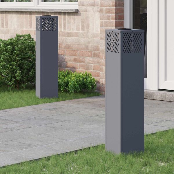 vidaXL Solar LED Weg Licht 2 pcs Anthrazit Kalt gewalzter Stahl