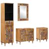 vidaXL Badezimmerm&ouml;bel-Set 4 stk. Natur 38 x 33 x 160 cm