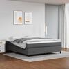 vidaXL Boxspringbett mit Matratze Grau 160x200 cm Kunstleder