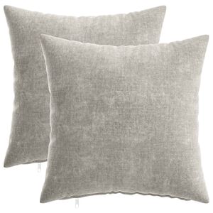 vidaXL Kissenbezug 2 stk. HEERLEN Hellgrau 40 x 40 cm Chenille-Stoff