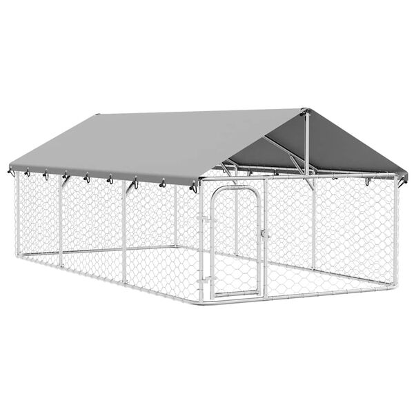 vidaXL Outdoor-Hundezwinger mit Dach 400x200x150 cm