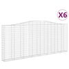 vidaXL Gabionen mit Hochbogen 6 Stk. 400x30x160/180cm Verzinktes Eisen