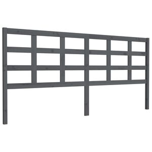 vidaXL Bett-Kopfteil Grau 205,5x4x100 cm Massivholz Kiefer