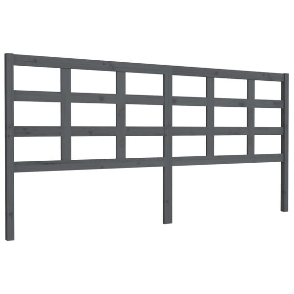 vidaXL Bett-Kopfteil Grau 205,5x4x100 cm Massivholz Kiefer