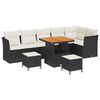 vidaXL Garten-Sofa-Set mit Kissen mit Speicher 9 pcs Schwarz und Creme