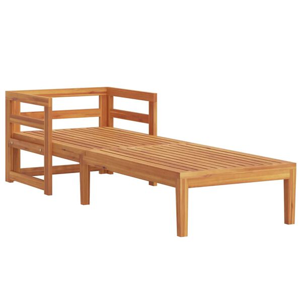 vidaXL Sonnenliege mit Cremeweißen Kissen Massivholz Akazie