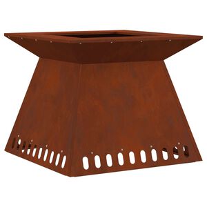 vidaXL Feuerstelle Rostoptik 60 x 60 x 50 cm Wetterfeststahl