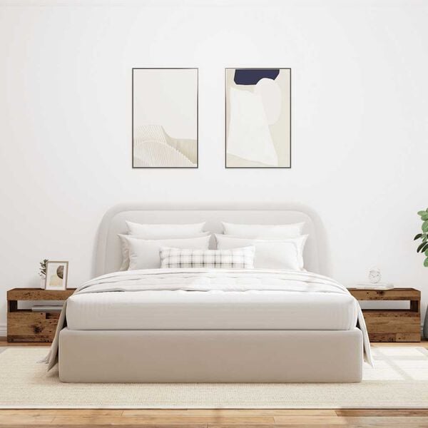 vidaXL Nachttisch mit LED-Leuchten Altholz-Optik 60x35x40 cm