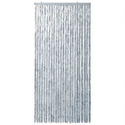 vidaXL Fliegenvorhang Weiß und Grau 100x200 cm Chenille
