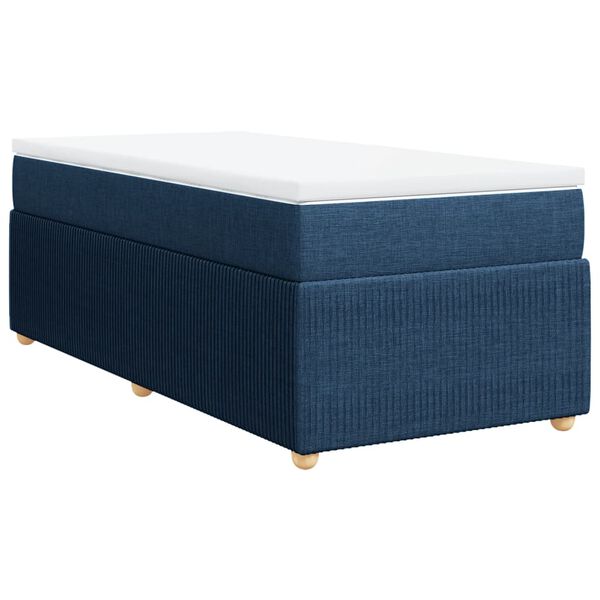 vidaXL Boxspringbett mit Matratze Blau 80x200 cm Stoff