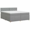vidaXL Boxspringbett mit Matratze Hellgrau 200 x 200 cm Stoff