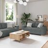 vidaXL Sofa 3 pcs Dunkelgrau 221 x 80 x 80 cm Leinenmischgewebe