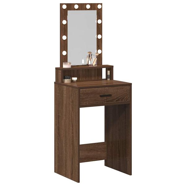 vidaXL Schminktisch mit Speicher Braun 50 x 41 x 140 cm Holzwerkstoff
