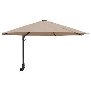 vidaXL Gartensonnenschirm 248 x 248 x 148 cm Polyester und Stahl Taupe