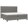 vidaXL Boxspringbett mit Matratze & LED Dunkelgrau 200x200 cm Stoff