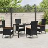 vidaXL Garten Essgruppe 5 pcs Schwarz Pulverbeschichteter Stahl