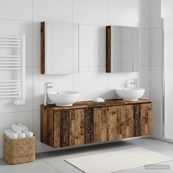 vidaXL Badezimmerschrank-Set 5 Stk. Altholz Holzwerkstoff