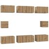 vidaXL TV-Schrankset Wandmontiert 8 pcs Artisan-Eiche Holzwerkstoff