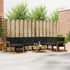 vidaXL Outdoor-Sofagarnitur mit Kissen 9 pcs Nat&uuml;rlich und Schwarz