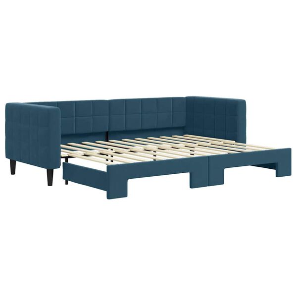 vidaXL Tagesbett Ausziehbar Blau 80x200 cm Samt