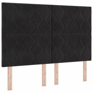 vidaXL LED Kopfteil Schwarz 144 cm Kunstleder