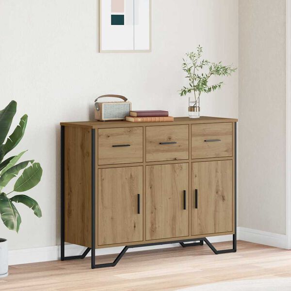 vidaXL Sideboard mit Schubladen Artisan-Eiche 97 x 32,5 x 74,5 cm