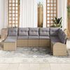 vidaXL Sofa Set mit Kissen 8 pcs Beige und hellgrau Poly-Rattan