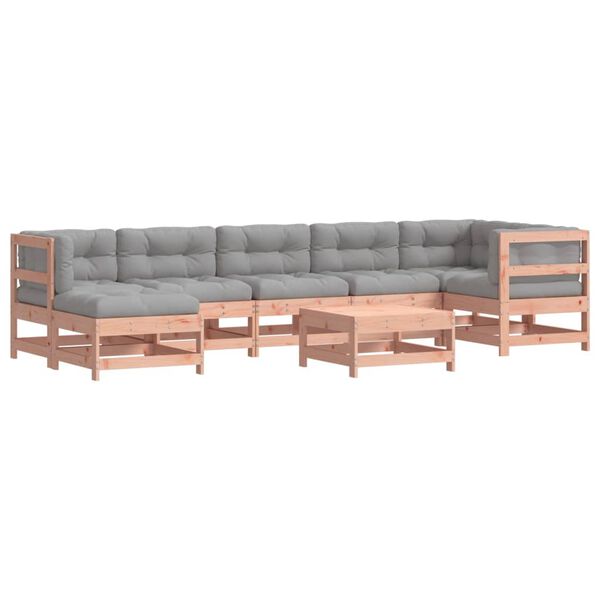vidaXL 8-tlg. Garten-Lounge-Set mit Kissen Massivholz Douglasie