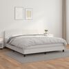 vidaXL Boxspringbett mit Matratze Weiß 180x200 cm Kunstleder