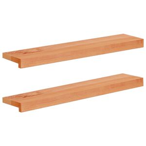 vidaXL Fensterb&auml;nke 2 stk. Lackiert 80 x 15 x 2 cm Massivholz Buche