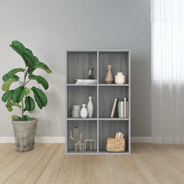 vidaXL B&uuml;cherregal/Sideboard Grau Sonoma 66x30x98 cm Holzwerkstoff