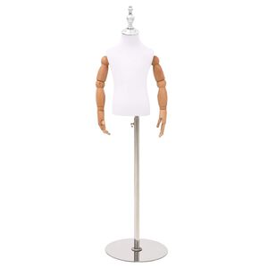 vidaXL Verstellbares 120-157 cm Mannequin mit Basis Unisex PP Wei&szlig;
