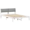 vidaXL Bettgestell Wei&szlig; und Hellgrau 135 x 190 cm Massivholz Kiefer