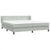 vidaXL Boxspringbett mit Matratzen Hellgrau 180x210 cm Samt