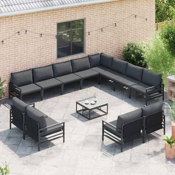 vidaXL Garten-Sofa-Set 13 pcs Anthrazit Stahl