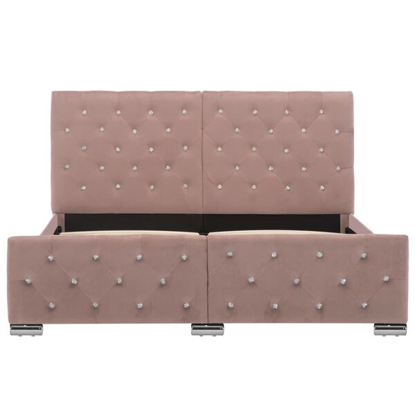 vidaXL Bettgestell Rosa Samt 140x200 cm