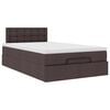 vidaXL Ottoman-Bett mit Matratze Dunkelbraun 120x200 cm Stoff