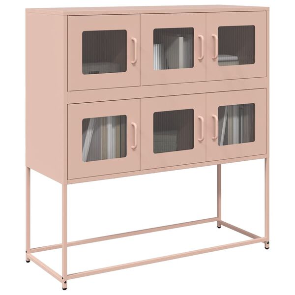 vidaXL Sideboard Rosa 100,5x39x107 cm Kaltgewalzter Stahl
