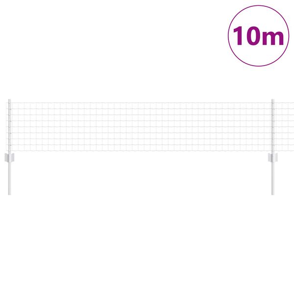 vidaXL Zaun mit Pfosten Silber 0,4 x 10 m Stahl