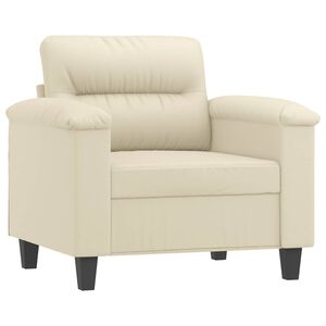 vidaXL Sessel Creme 60 cm Kunstleder