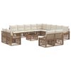 vidaXL Gartensofa-set 14 stk. Beige Poly-Rattan