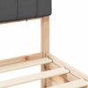 vidaXL Bettgestell mit gepolstertem Kopfteil Dunkelgrau 100 x 200 cm